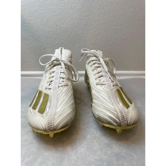 Adidas White & Gold Metallic Adizero Football Cleats GX5122 main image 8